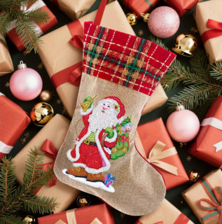 Diamond Painting 2er-Set Weihnachtsstrümpfe-Santa Claus